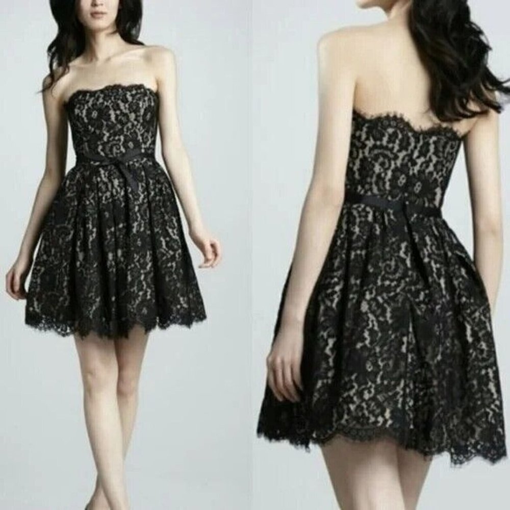Robert Rodriguez Target Neiman Marcus Womens Sz 6 Black Lace Cocktail Prom Dress
